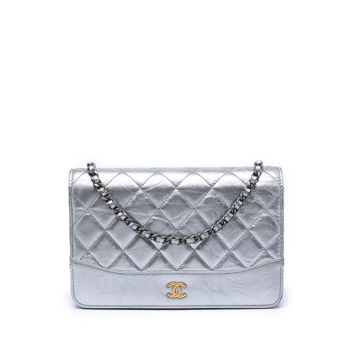 Chanel Matelassé vieilli Cuir de veau Gabrielle Wallet on Chain