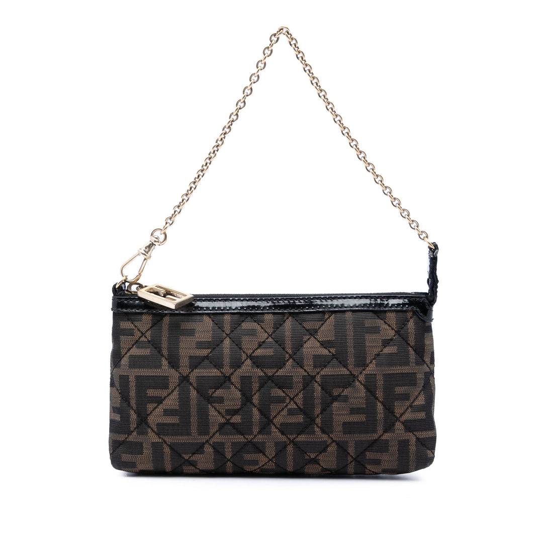 Fendi Matelassé Zucca Toile Chain Pochette