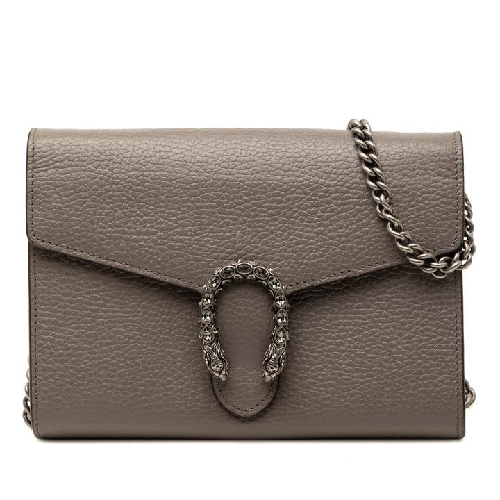 Dionysus Wallet on Chain Cuir de veau Marron