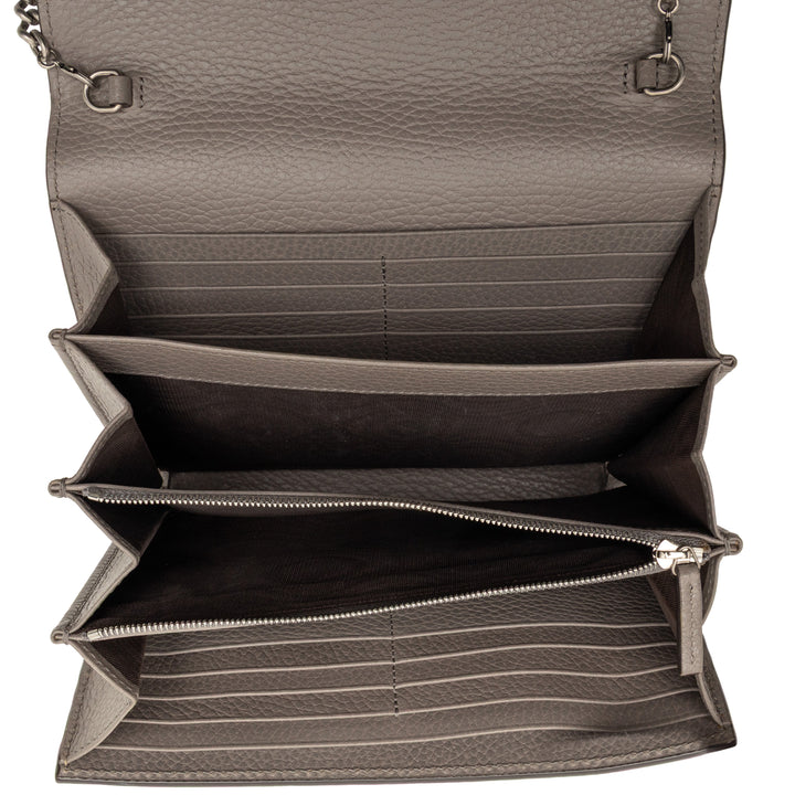 Dionysus Wallet on Chain Cuir de veau Marron