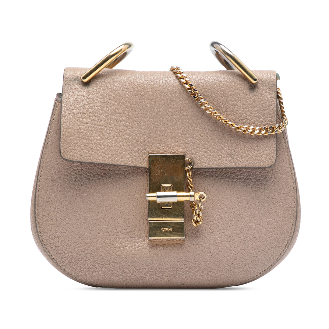 Chloé Mini Grained Cuir d’agneau Drew Sac porté croisé Marron – GABY PARIS Authentique