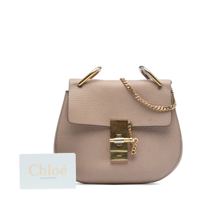 Chloé Mini Grained Cuir d’agneau Drew Sac porté croisé Marron – GABY PARIS Authentique