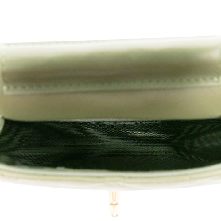 Chanel Pochette Matelassé Coco Mail avec chaîne Mini Cuir de veau Vert – vue 4 – GABY PARIS