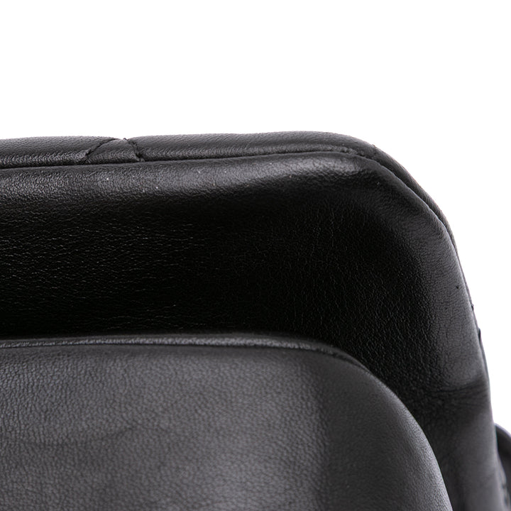 Large Lambskin Trendy CC Top Handle Bag Black - Gaby Paris