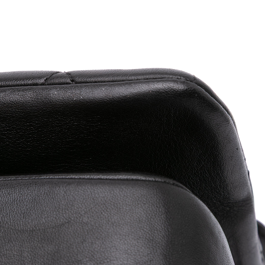 Large Lambskin Trendy CC Top Handle Bag Black - Gaby Paris