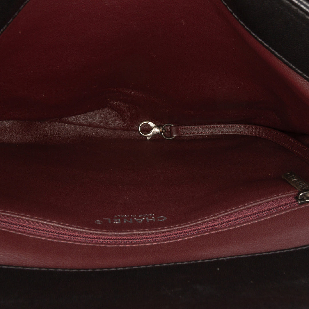 Large Lambskin Trendy CC Top Handle Bag Black - Gaby Paris