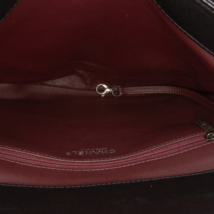 Large Lambskin Trendy CC Top Handle Bag Black - Gaby Paris