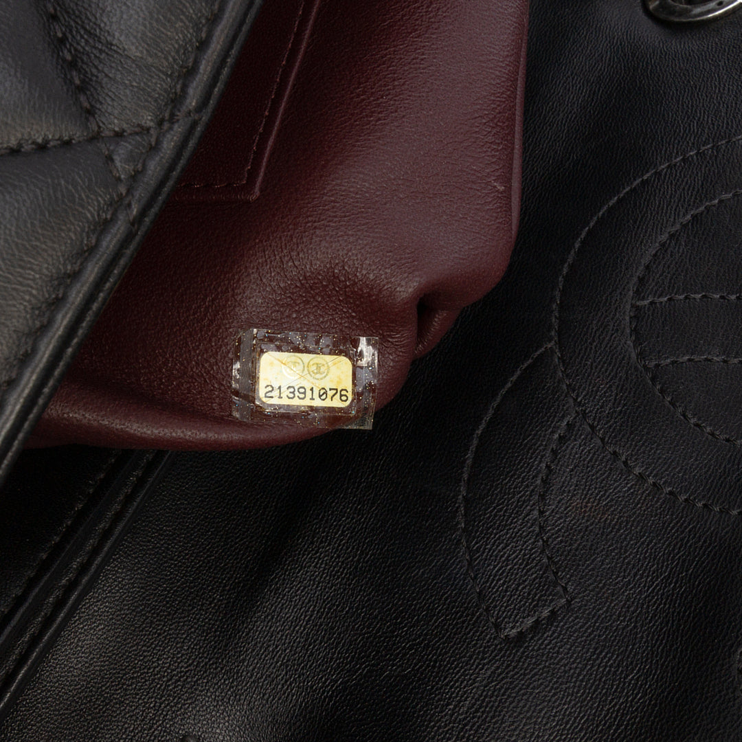 Large Lambskin Trendy CC Top Handle Bag Black - Gaby Paris