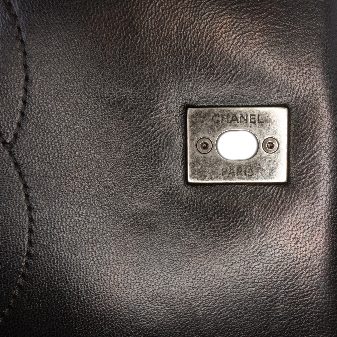Large Lambskin Trendy CC Top Handle Bag Black - Gaby Paris