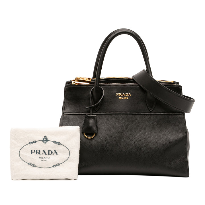 Prada Sac à main City Veau à finitions Paradigme Saffiano Noir – vue 7 – GABY PARIS