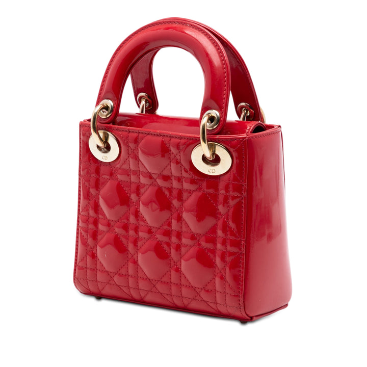 Dior Mini Cuir verni Cannage Lady Dior