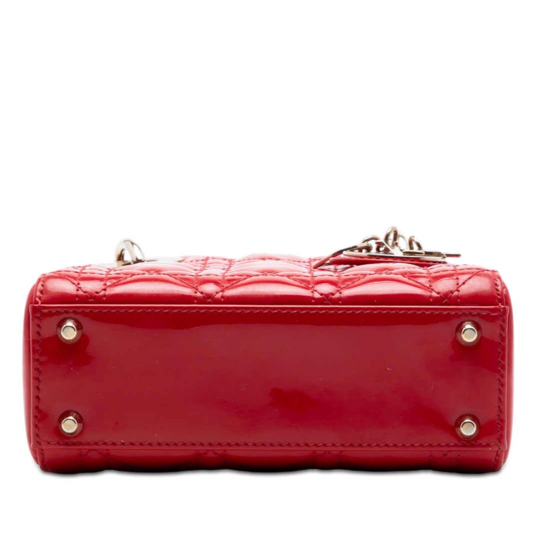 Dior Mini Cuir verni Cannage Lady Dior