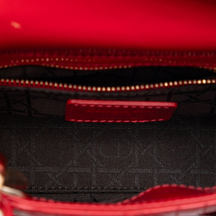 Dior Mini Cuir verni Cannage Lady Dior
