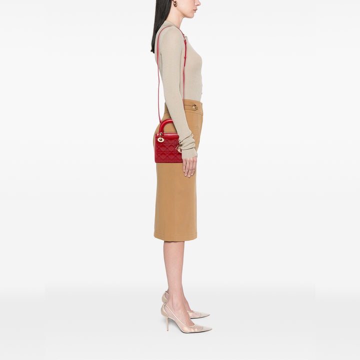 Dior Mini Cuir verni Cannage Lady Dior
