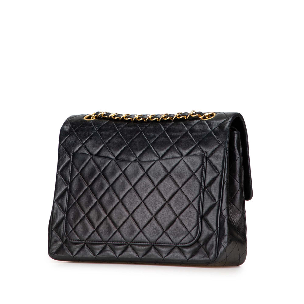 Chanel Medium Tall Classic Cuir d’agneau Double rabat Noir – GABY PARIS Authentique