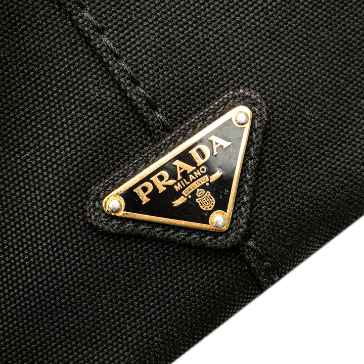 Small Canvas Canapa Logo Satchel Black - Gaby Paris