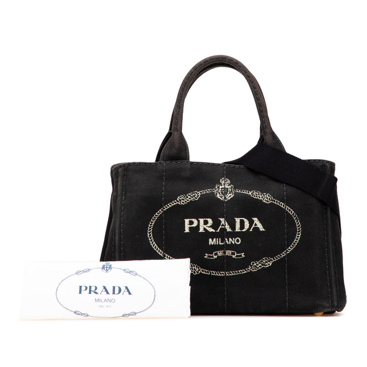 Small Canvas Canapa Logo Satchel Black - Gaby Paris