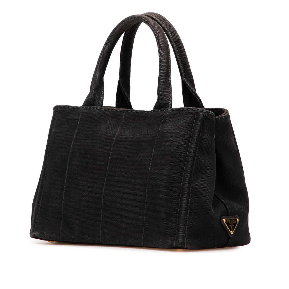 Small Canvas Canapa Logo Satchel Black - Gaby Paris
