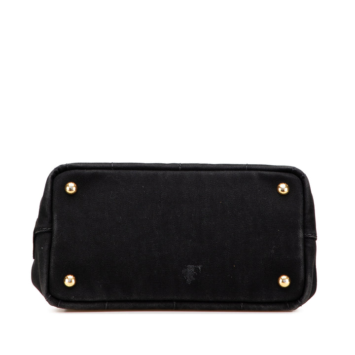 Small Canvas Canapa Logo Satchel Black - Gaby Paris