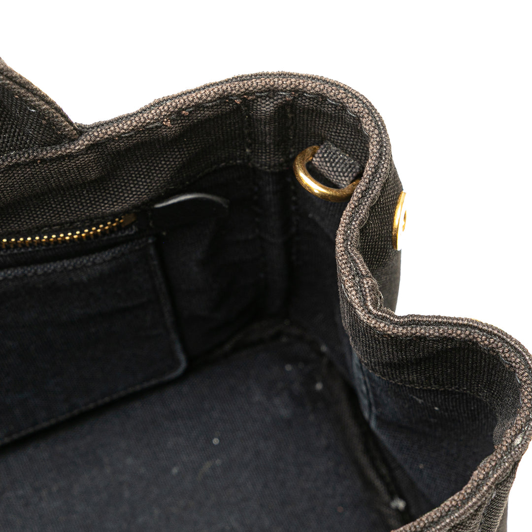 Small Canvas Canapa Logo Satchel Black - Gaby Paris