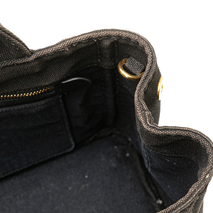 Small Canvas Canapa Logo Satchel Black - Gaby Paris