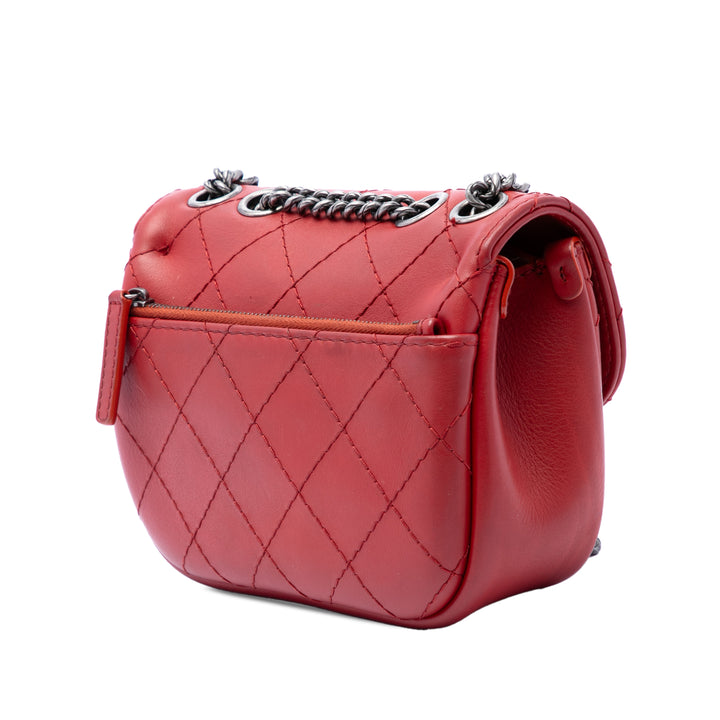 Paris Dallas Wild Stitch à rabat Cuir de chèvre Rouge