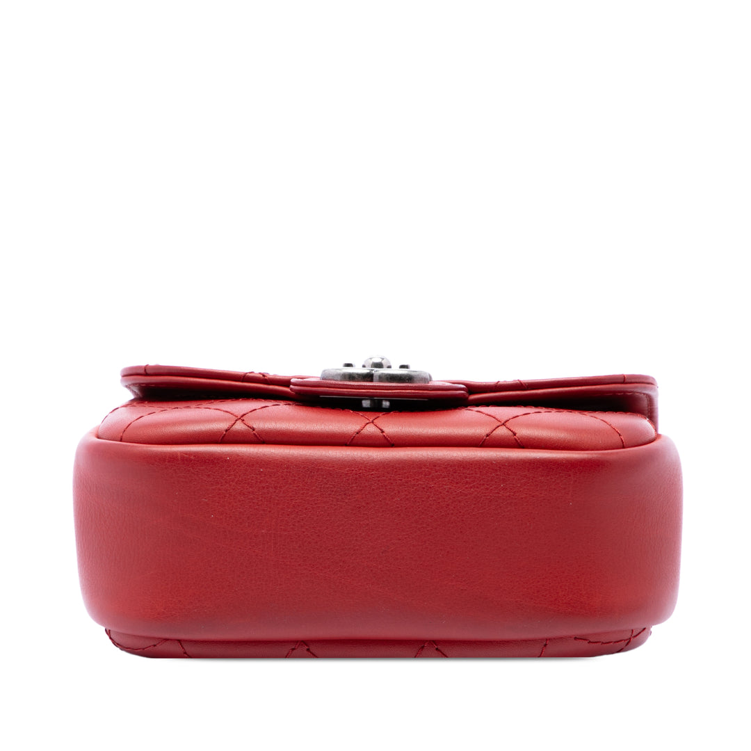 Paris Dallas Wild Stitch à rabat Cuir de chèvre Rouge
