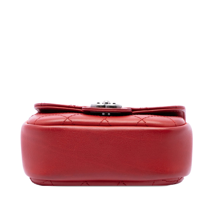 Paris Dallas Wild Stitch à rabat Cuir de chèvre Rouge