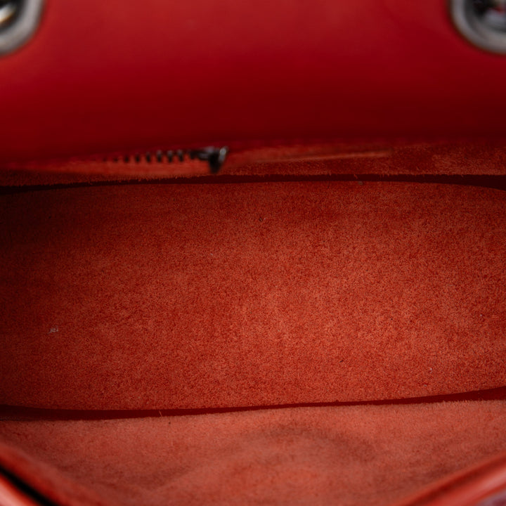 Paris Dallas Wild Stitch à rabat Cuir de chèvre Rouge