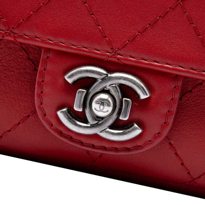 Paris Dallas Wild Stitch à rabat Cuir de chèvre Rouge