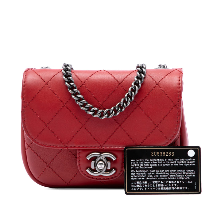 Paris Dallas Wild Stitch à rabat Cuir de chèvre Rouge