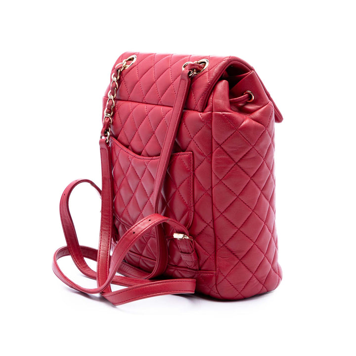 Matelassé Urban Spirit Sac à dos Mini Cuir d'agneau Rouge