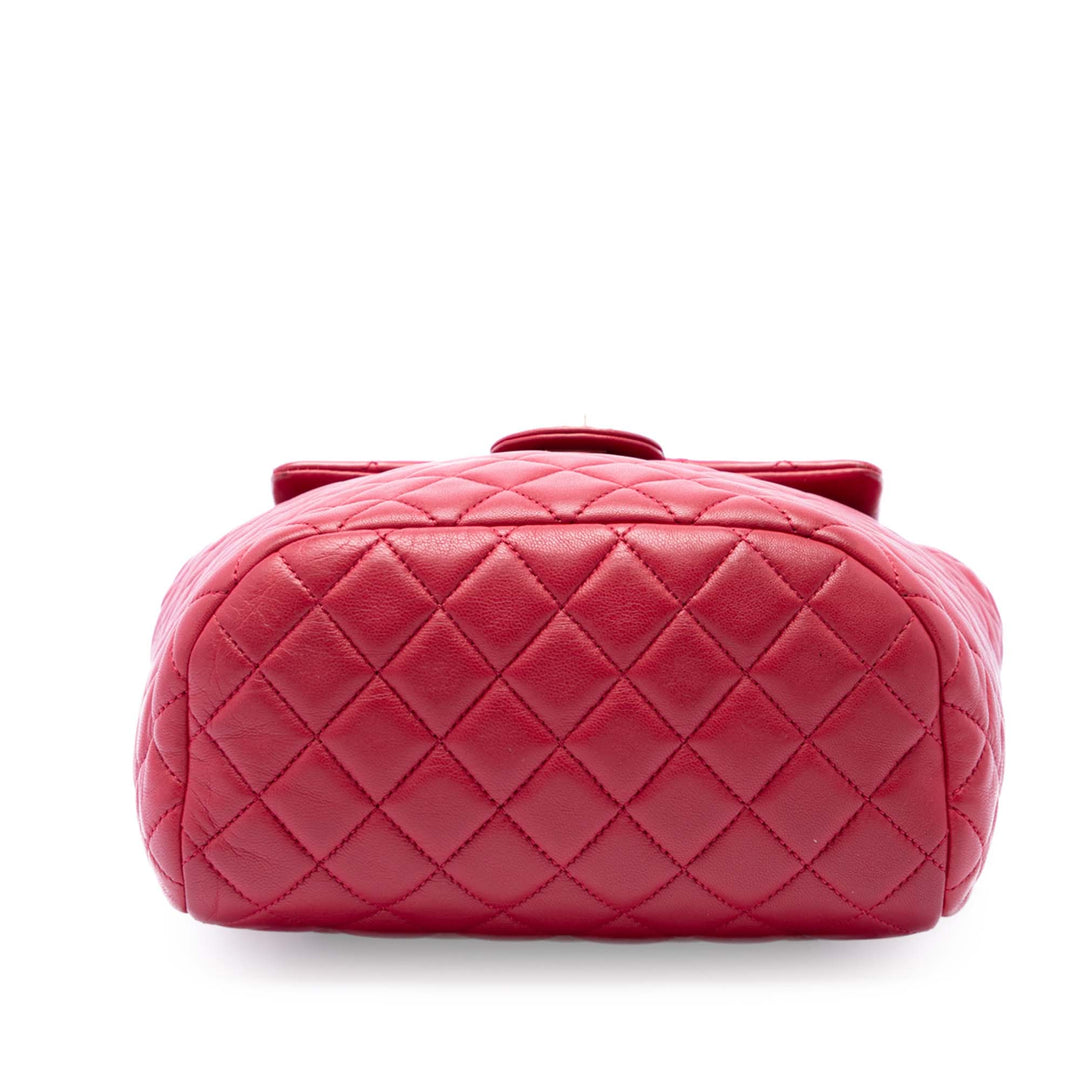Matelassé Urban Spirit Sac à dos Mini Cuir d'agneau Rouge