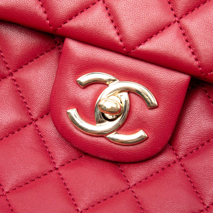 Matelassé Urban Spirit Sac à dos Mini Cuir d'agneau Rouge