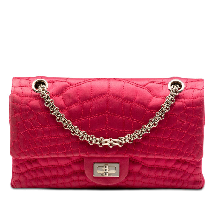 Chanel Croc Matelassé Satin Reissue 2.55 Double rabat 225