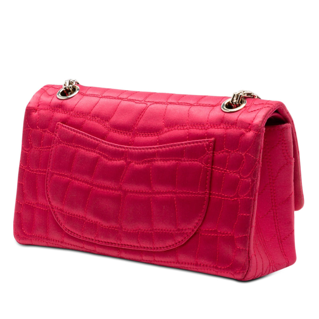 Chanel Croc Matelassé Satin Reissue 2.55 Double rabat 225