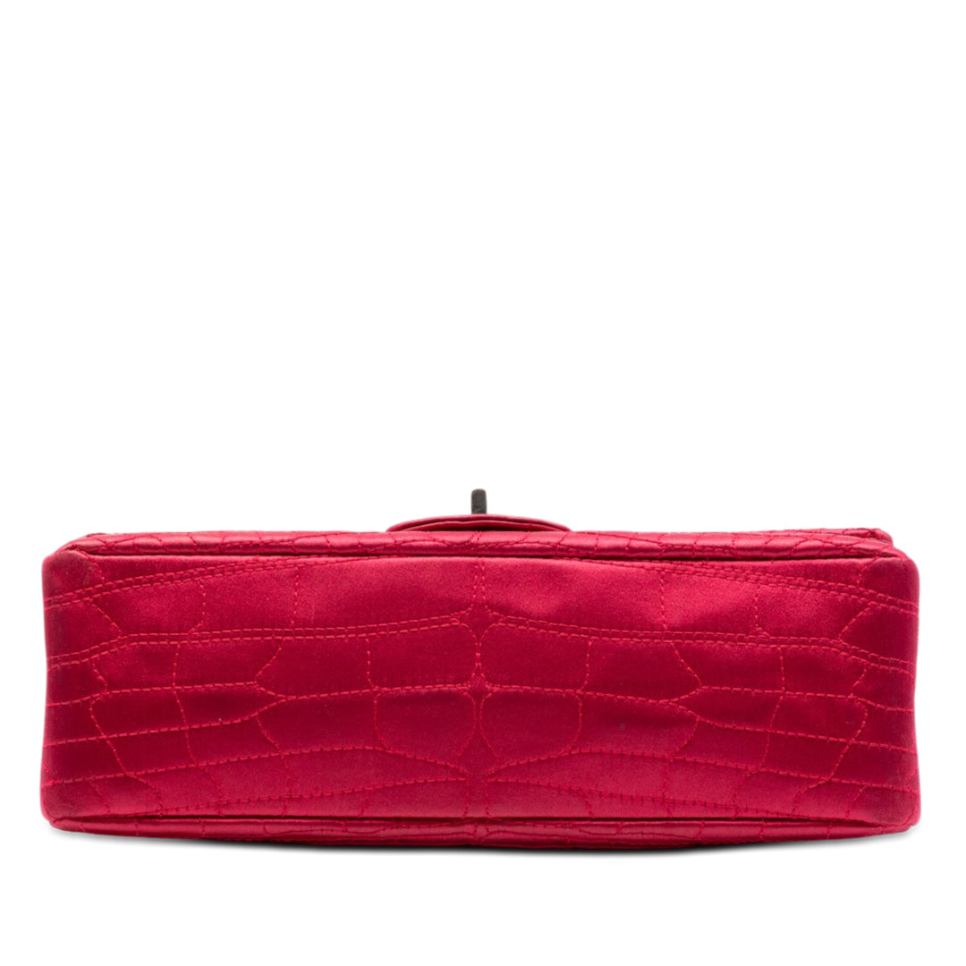 Chanel Croc Matelassé Satin Reissue 2.55 Double rabat 225
