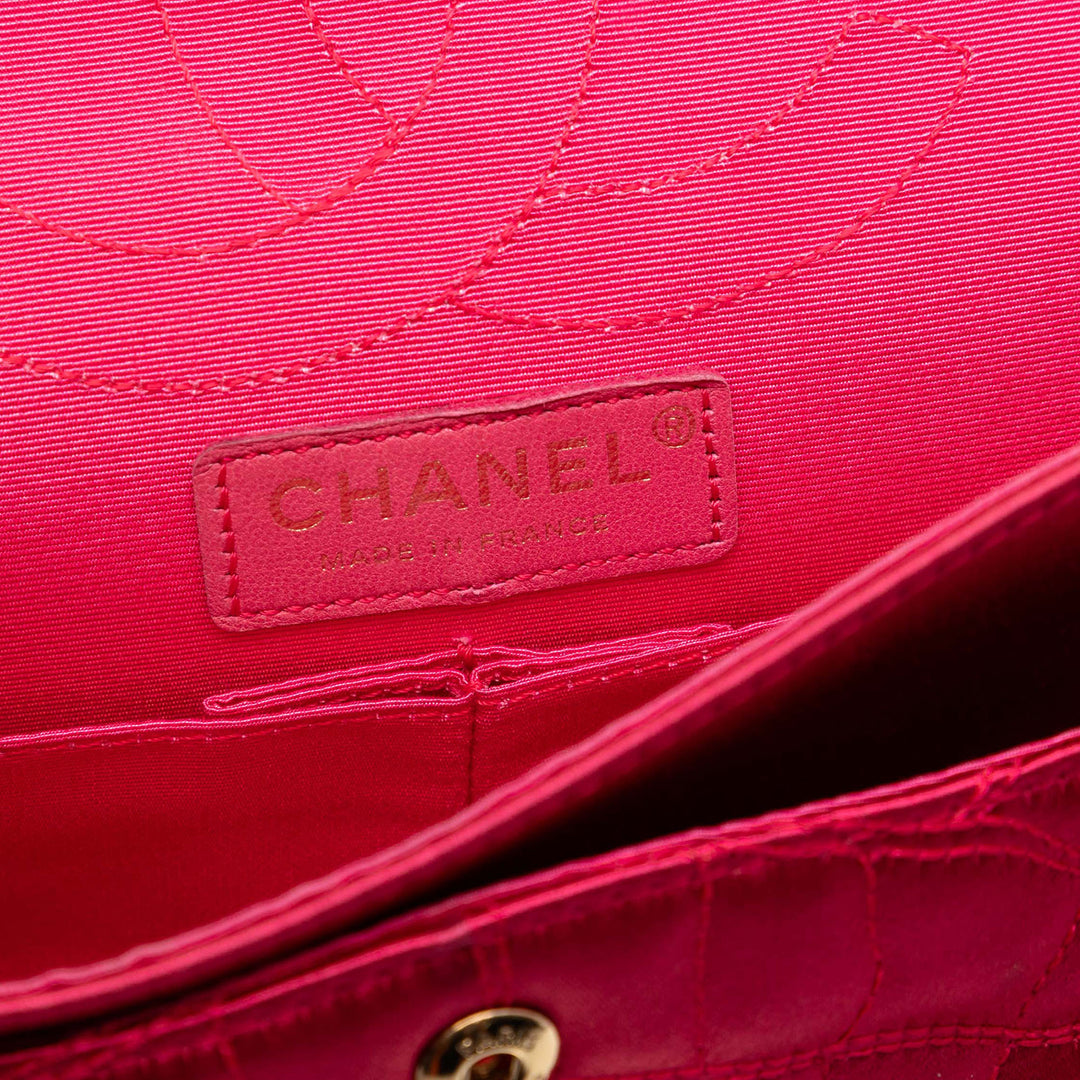 Chanel Croc Matelassé Satin Reissue 2.55 Double rabat 225