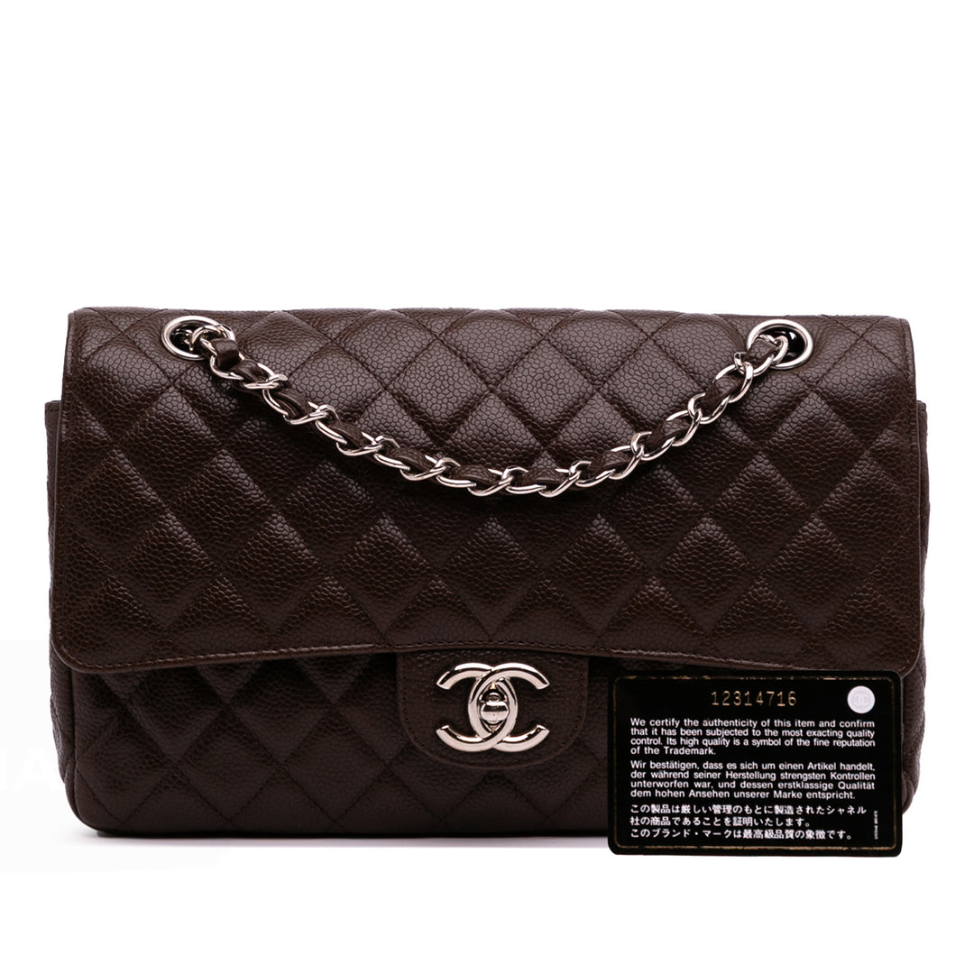 Medium Classic Caviar Double Flap Brown - Gaby Paris