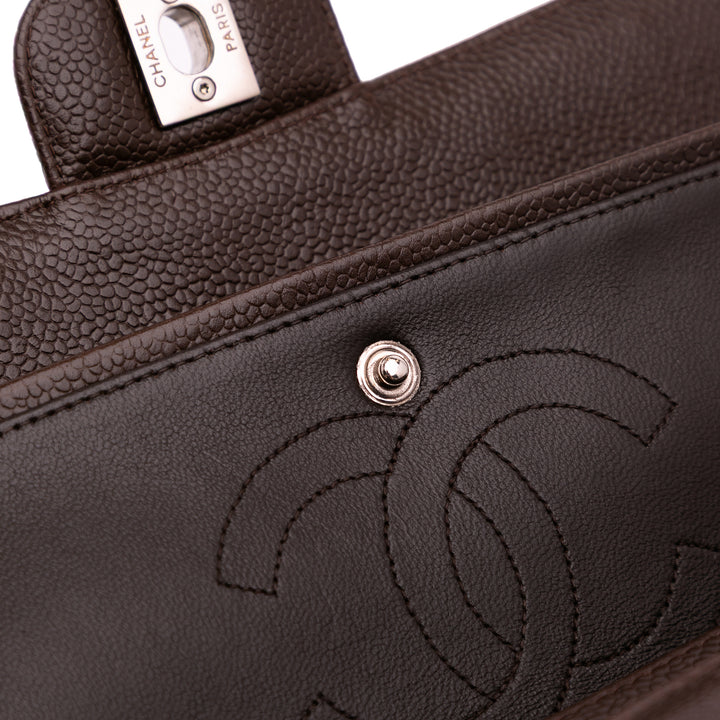 Medium Classic Caviar Double Flap Brown - Gaby Paris