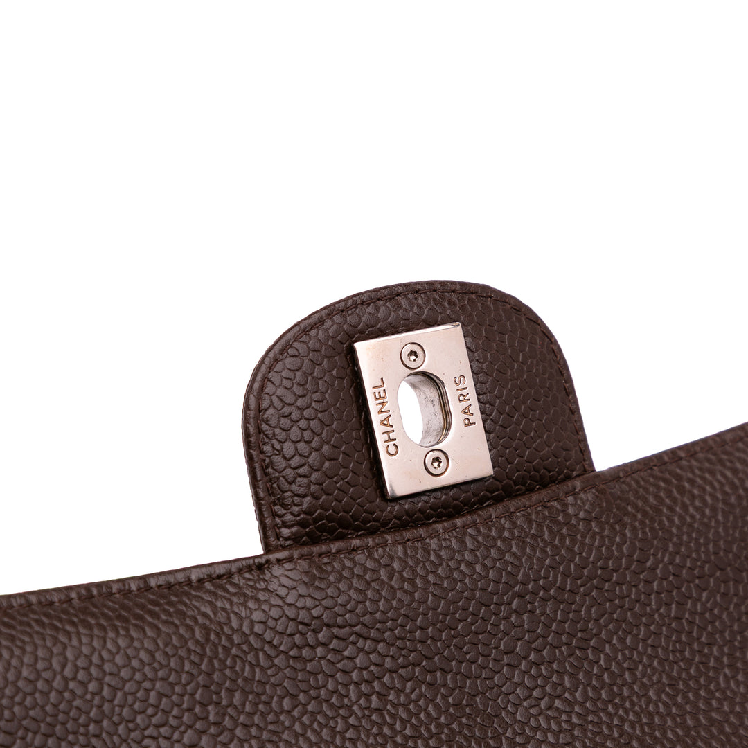 Medium Classic Caviar Double Flap Brown - Gaby Paris