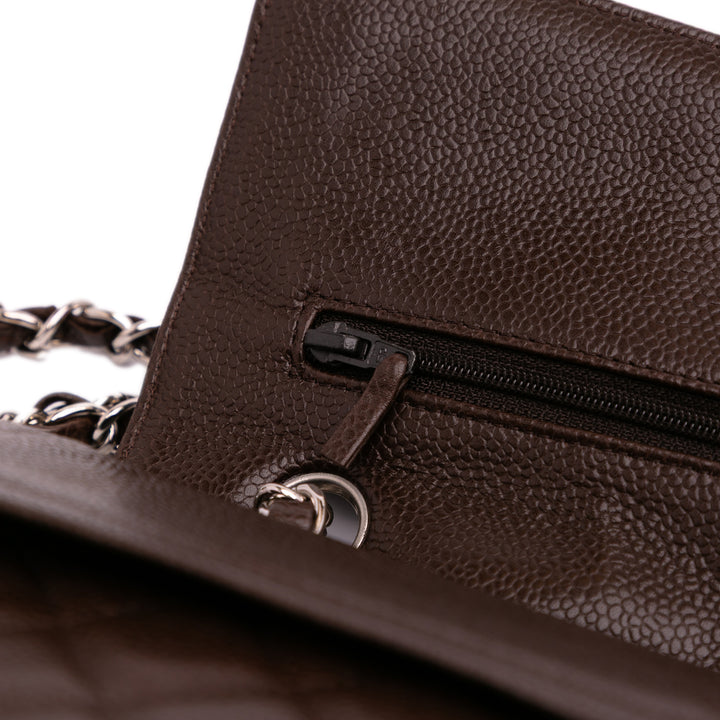 Medium Classic Caviar Double Flap Brown - Gaby Paris