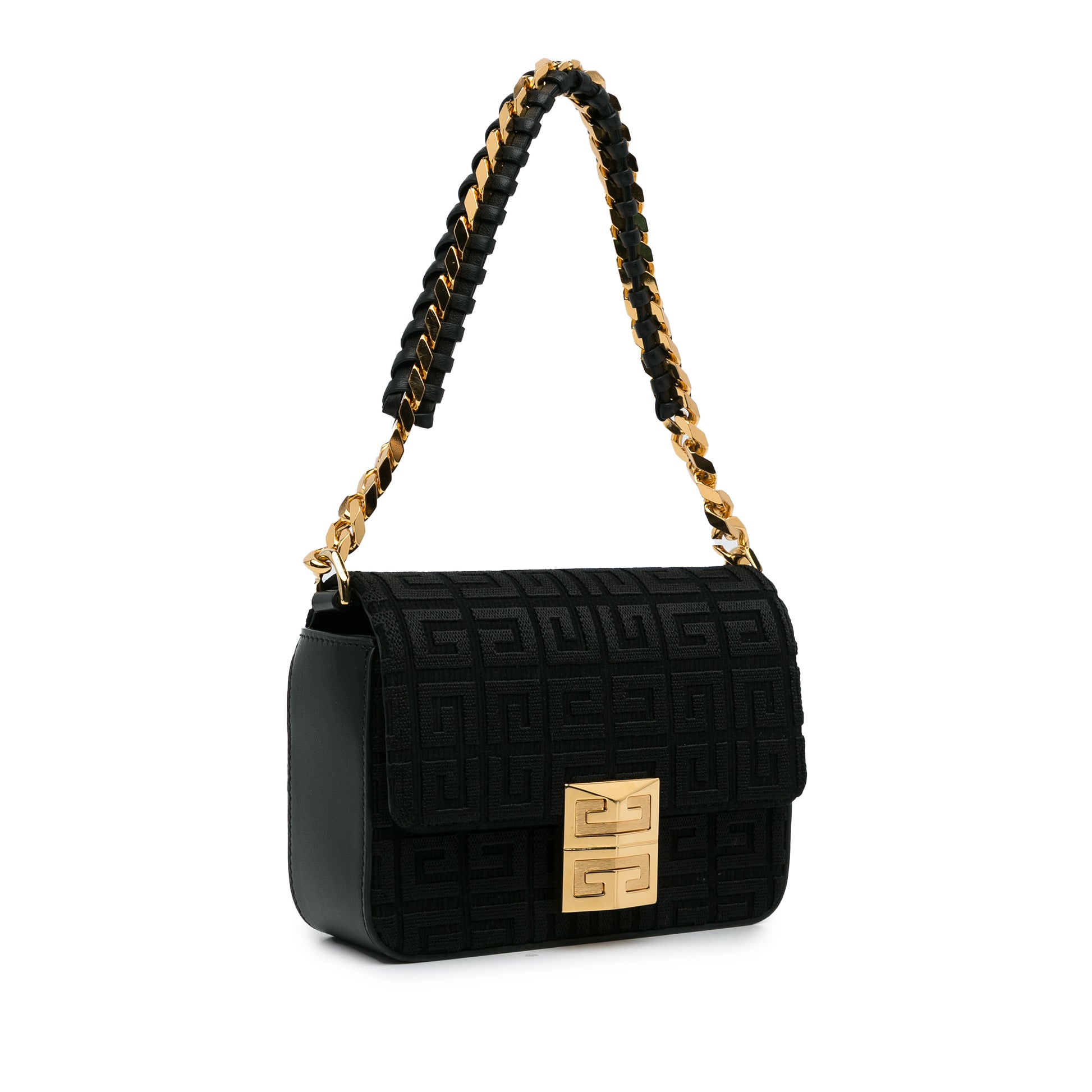 4G Embroidered Shoulder Bag Black - Gaby Paris