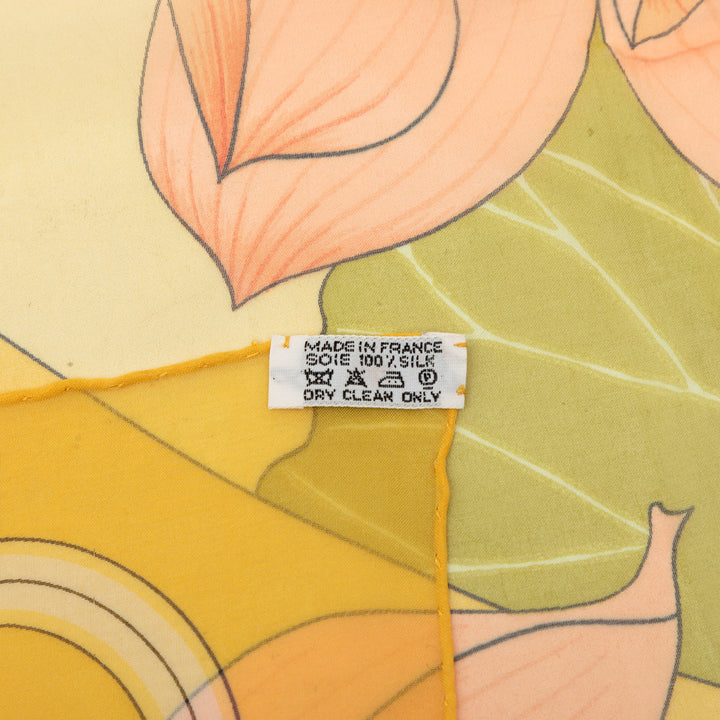 Fleurs De Lotus Mousseline Foulard 90 Jaune