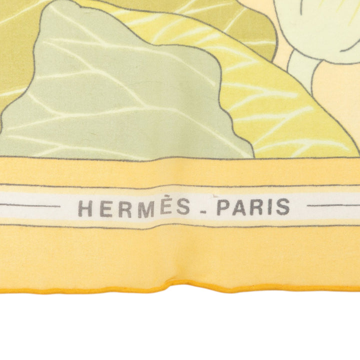 Fleurs De Lotus Mousseline Foulard 90 Jaune