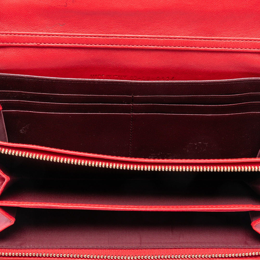 Cannage Miss Dior Promenade Wallet on Chain Cuir d'agneau Rouge