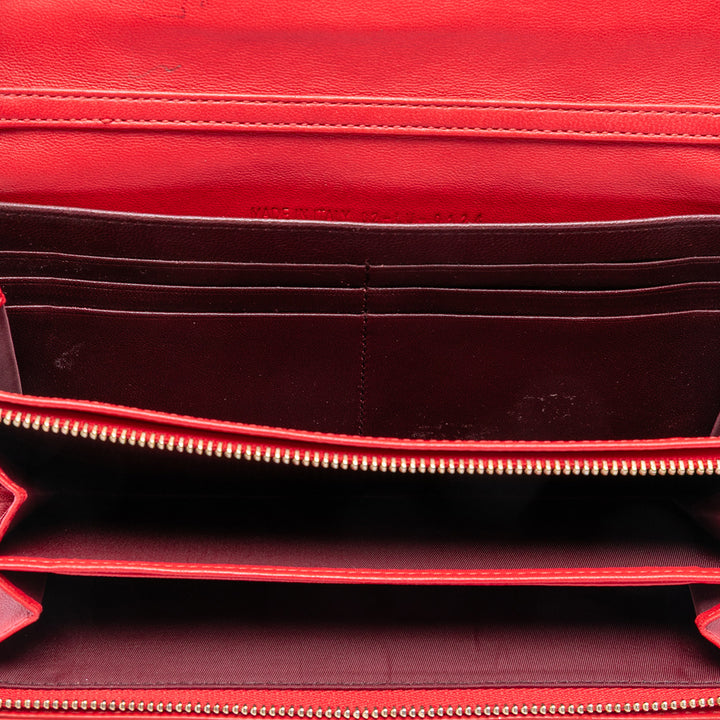 Cannage Miss Dior Promenade Wallet on Chain Cuir d'agneau Rouge