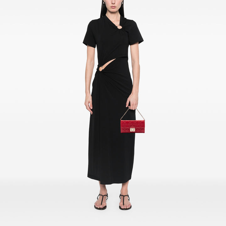 Cannage Miss Dior Promenade Wallet on Chain Cuir d'agneau Rouge