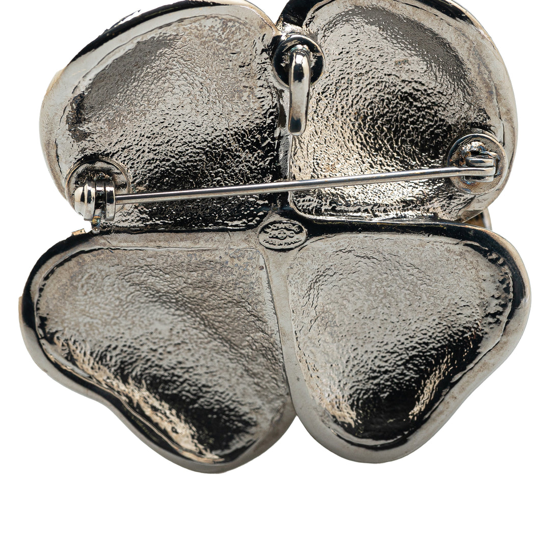 Enamel Camellia Brooch Brown - Gaby Paris