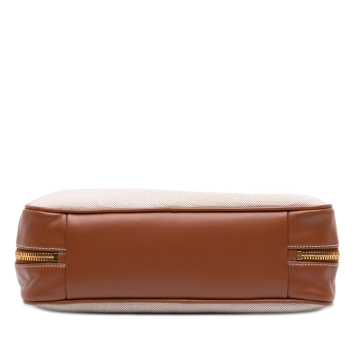 Miu Miu Large Toile et Cuir Logo Beau Sac à main